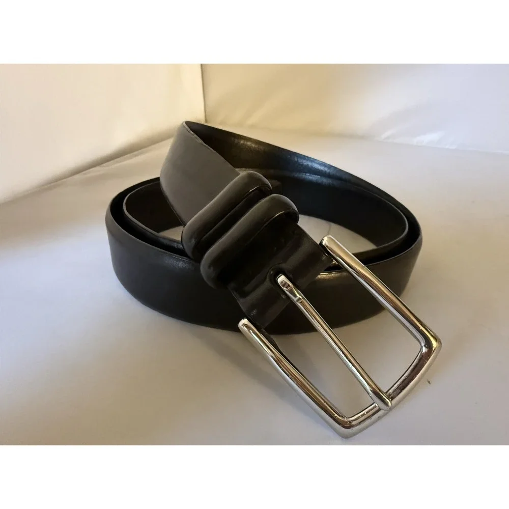 Polo Ralph Lauren Engine-Turned Belt 40/100 Black Italian Leather 2110754-001